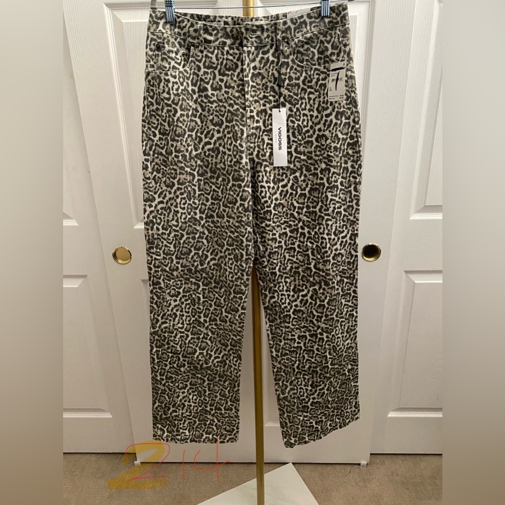 Vigoss Black and White Leopard Print Men's Chinos